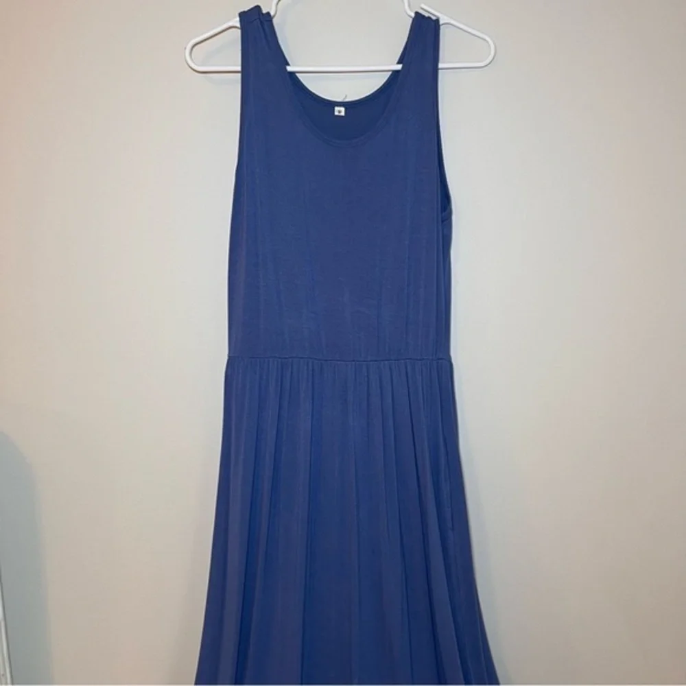 Flowy Soft Grey Summer Blue Maxi Dress 👗